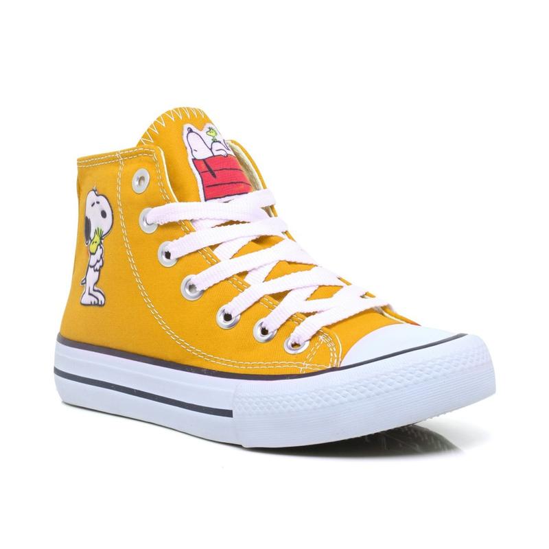 Tenis All Snoopy Feminino Cano Alto Chuck 728snpBo - Tênis